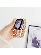 For Apple Watch 10 46mm / Ultra 2 / Ultra 49mm / 9 8 7 45mm / SE (2023) SE (2022) SE 6 5 4 44mm / 3 2 1 42mm Chain Metal Watch Band - White+Gold