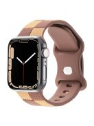 For Apple Watch 10 46mm / Ultra 2 / Ultra 49mm / 9 8 7 45mm / SE (2023) SE (2022) SE 6 5 4 44mm / 3 2 1 42mm Checkerboard Silicone Band - Brown