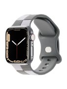 For Apple Watch 10 46mm / Ultra 2 / Ultra 49mm / 9 8 7 45mm / SE (2023) SE (2022) SE 6 5 4 44mm / 3 2 1 42mm Checkerboard Silicone Band - Dark Grey