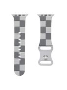 For Apple Watch 10 46mm / Ultra 2 / Ultra 49mm / 9 8 7 45mm / SE (2023) SE (2022) SE 6 5 4 44mm / 3 2 1 42mm Checkerboard Silicone Band - Dark Grey