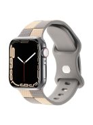 For Apple Watch 10 46mm / Ultra 2 / Ultra 49mm / 9 8 7 45mm / SE (2023) SE (2022) SE 6 5 4 44mm / 3 2 1 42mm Checkerboard Silicone Band - Grey+Brown