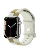 For Apple Watch 10 46mm / Ultra 2 / Ultra 49mm / 9 8 7 45mm / SE (2023) SE (2022) SE 6 5 4 44mm / 3 2 1 42mm Checkerboard Silicone Band - Starlight