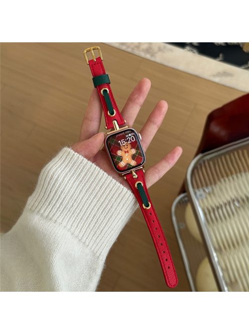 For Apple Watch 10 46mm / Ultra 2 / Ultra 49mm / 9 8 7 45mm / SE (2023) SE (2022) SE 6 5 4 44mm / 3 2 1 42mm Christmas Wrist Strap - Red