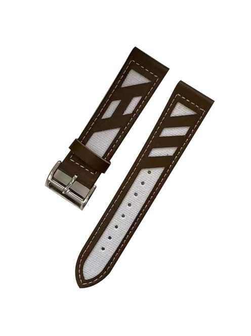 For Apple Watch 10 46mm / Ultra 2 / Ultra 49mm / 9 8 7 45mm / SE (2023) SE (2022) SE 6 5 4 44mm / 3 2 1 42mm Cloth Fabric+Leather Watch Band - Brown