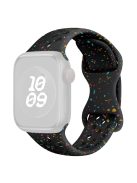 For Apple Watch 10 46mm / Ultra 2 / Ultra 49mm / 9 8 7 45mm / SE (2023) SE (2022) SE 6 5 4 44mm / 3 2 1 42mm Confetti Decor Silicone Strap - Black