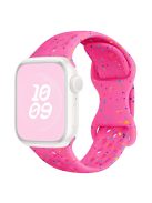 For Apple Watch 10 46mm / Ultra 2 / Ultra 49mm / 9 8 7 45mm / SE (2023) SE (2022) SE 6 5 4 44mm / 3 2 1 42mm Confetti Decor Silicone Strap - Deep Pink