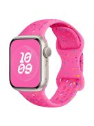 For Apple Watch 10 46mm / Ultra 2 / Ultra 49mm / 9 8 7 45mm / SE (2023) SE (2022) SE 6 5 4 44mm / 3 2 1 42mm Confetti Decor Silicone Strap - Deep Pink