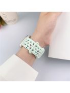 For Apple Watch 10 46mm / Ultra 2 / Ultra 49mm / 9 8 7 45mm / SE (2023) SE (2022) SE 6 5 4 44mm / 3 2 1 42mm Confetti Decor Silicone Strap - Mint Green