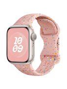 For Apple Watch 10 46mm / Ultra 2 / Ultra 49mm / 9 8 7 45mm / SE (2023) SE (2022) SE 6 5 4 44mm / 3 2 1 42mm Confetti Decor Silicone Strap - Pink