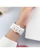 For Apple Watch 10 46mm / Ultra 2 / Ultra 49mm / 9 8 7 45mm / SE (2023) SE (2022) SE 6 5 4 44mm / 3 2 1 42mm Confetti Decor Silicone Strap - White