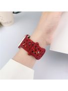 For Apple Watch 10 46mm / Ultra 2 / Ultra 49mm / 9 8 7 45mm / SE (2023) SE (2022) SE 6 5 4 44mm / 3 2 1 42mm Confetti Decor Silicone Strap - Wine Red