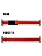 For Apple Watch 10 46mm / Ultra 2 / Ultra 49mm / 9 8 7 45mm / SE (2023) SE (2022) SE 6 5 4 44mm / 3 2 1 42mm Contrast Color Canvas Watch Strap - Red