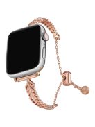 For Apple Watch 10 46mm / Ultra 2 / Ultra 49mm / 9 8 7 45mm / SE (2023) SE (2022) SE 6 5 4 44mm / 3 2 1 42mm Copper Bracelet Feather Design Strap - Rose Gold