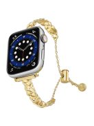 For Apple Watch 10 46mm / Ultra 2 / Ultra 49mm / 9 8 7 45mm / SE (2023) SE (2022) SE 6 5 4 44mm / 3 2 1 42mm Copper Bracelet X-Shape Design Strap - Gold