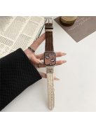 For Apple Watch 10 46mm / Ultra 2 / Ultra 49mm / 9 8 7 45mm / SE (2023) SE (2022) SE 6 5 4 44mm / 3 2 1 42mm Corduroy Watch Band - Apricot+Maroon