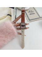 For Apple Watch 10 46mm / Ultra 2 / Ultra 49mm / 9 8 7 45mm / SE (2023) SE (2022) SE 6 5 4 44mm / 3 2 1 42mm Corduroy Watch Band - Apricot+Watermelon Red