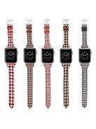 For Apple Watch 10 46mm / Ultra 2 / Ultra 49mm / 9 8 7 45mm / SE (2023) SE (2022) SE 6 5 4 44mm / 3 2 1 42mm Cow Leather+Fabric Watch Strap - Style A