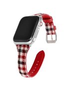 For Apple Watch 10 46mm / Ultra 2 / Ultra 49mm / 9 8 7 45mm / SE (2023) SE (2022) SE 6 5 4 44mm / 3 2 1 42mm Cow Leather+Fabric Watch Strap - Style B