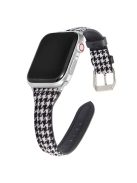 For Apple Watch 10 46mm / Ultra 2 / Ultra 49mm / 9 8 7 45mm / SE (2023) SE (2022) SE 6 5 4 44mm / 3 2 1 42mm Cow Leather+Fabric Watch Strap - Style C