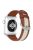 For Apple Watch 10 46mm / Ultra 2 / Ultra 49mm / 9 8 7 45mm / SE (2023) SE (2022) SE 6 5 4 44mm / 3 2 1 42mm Cow Leather+Fabric Watchband - Brown / White