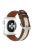 For Apple Watch 10 46mm / Ultra 2 / Ultra 49mm / 9 8 7 45mm / SE (2023) SE (2022) SE 6 5 4 44mm / 3 2 1 42mm Cow Leather+Fabric Watchband - Dark Brown / White