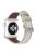 For Apple Watch 10 46mm / Ultra 2 / Ultra 49mm / 9 8 7 45mm / SE (2023) SE (2022) SE 6 5 4 44mm / 3 2 1 42mm Cow Leather+Fabric Watchband - Grey / White