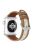 For Apple Watch 10 46mm / Ultra 2 / Ultra 49mm / 9 8 7 45mm / SE (2023) SE (2022) SE 6 5 4 44mm / 3 2 1 42mm Cow Leather+Fabric Watchband - Light Brown / White