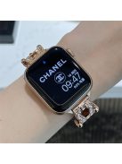 For Apple Watch 10 46mm / Ultra 2 / Ultra 49mm / 9 8 7 45mm / SE (2023) SE (2022) SE 6 5 4 44mm / 3 2 1 42mm Cowhide Leather Band - Light Brown / Rose Gold Buckle