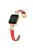 For Apple Watch 10 46mm / Ultra 2 / Ultra 49mm / 9 8 7 45mm / SE (2023) SE (2022) SE 6 5 4 44mm / 3 2 1 42mm Cowhide Leather Band - Red / Gold Buckle