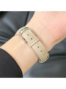 For Apple Watch 10 46mm / Ultra 2 / Ultra 49mm / 9 8 7 45mm / SE (2023) SE (2022) SE 6 5 4 44mm / 3 2 1 42mm Cowhide Leather Bracelet Strap - Apricot