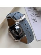 For Apple Watch 10 46mm / Ultra 2 / Ultra 49mm / 9 8 7 45mm / SE (2023) SE (2022) SE 6 5 4 44mm / 3 2 1 42mm Cowhide Leather Bracelet Strap - Blue