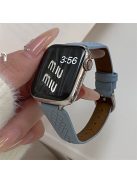 For Apple Watch 10 46mm / Ultra 2 / Ultra 49mm / 9 8 7 45mm / SE (2023) SE (2022) SE 6 5 4 44mm / 3 2 1 42mm Cowhide Leather Bracelet Strap - Blue