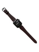 For Apple Watch 10 46mm / Ultra 2 / Ultra 49mm / 9 8 7 45mm / SE (2023) SE (2022) SE 6 5 4 44mm / 3 2 1 42mm Cowhide Leather Bracelet Strap - Dark Brown