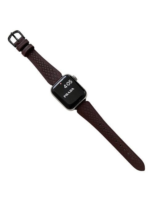 For Apple Watch 10 46mm / Ultra 2 / Ultra 49mm / 9 8 7 45mm / SE (2023) SE (2022) SE 6 5 4 44mm / 3 2 1 42mm Cowhide Leather Bracelet Strap - Dark Brown