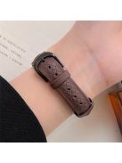 For Apple Watch 10 46mm / Ultra 2 / Ultra 49mm / 9 8 7 45mm / SE (2023) SE (2022) SE 6 5 4 44mm / 3 2 1 42mm Cowhide Leather Bracelet Strap - Dark Brown