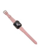 For Apple Watch 10 46mm / Ultra 2 / Ultra 49mm / 9 8 7 45mm / SE (2023) SE (2022) SE 6 5 4 44mm / 3 2 1 42mm Cowhide Leather Bracelet Strap - Pink