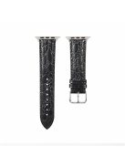 For Apple Watch 10 46mm / Ultra 2 / Ultra 49mm / 9 8 7 45mm / SE (2023) SE (2022) SE 6 5 4 44mm / 3 2 1 42mm Crocodile Style Watch Band - Black