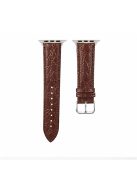 For Apple Watch 10 46mm / Ultra 2 / Ultra 49mm / 9 8 7 45mm / SE (2023) SE (2022) SE 6 5 4 44mm / 3 2 1 42mm Crocodile Style Watch Band - Dark Brown