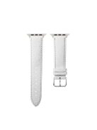 For Apple Watch 10 46mm / Ultra 2 / Ultra 49mm / 9 8 7 45mm / SE (2023) SE (2022) SE 6 5 4 44mm / 3 2 1 42mm Crocodile Style Watch Band - White