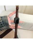 For Apple Watch 10 46mm / Ultra 2 / Ultra 49mm / 9 8 7 45mm / SE (2023) SE (2022) SE 6 5 4 44mm / 3 2 1 42mm Crocodile Texture Leather Strap - Dark Brown