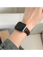 For Apple Watch 10 46mm / Ultra 2 / Ultra 49mm / 9 8 7 45mm / SE (2023) SE (2022) SE 6 5 4 44mm / 3 2 1 42mm Crocodile Texture Leather Strap - Dark Brown