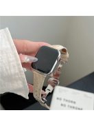 For Apple Watch 10 46mm / Ultra 2 / Ultra 49mm / 9 8 7 45mm / SE (2023) SE (2022) SE 6 5 4 44mm / 3 2 1 42mm Crocodile Texture Leather Strap - White