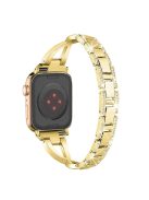 For Apple Watch 10 46mm / Ultra 2 / Ultra 49mm / 9 8 7 45mm / SE (2023) SE (2022) SE 6 5 4 44mm / 3 2 1 42mm Cross Design Strap - Gold