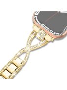 For Apple Watch 10 46mm / Ultra 2 / Ultra 49mm / 9 8 7 45mm / SE (2023) SE (2022) SE 6 5 4 44mm / 3 2 1 42mm Cross Design Strap - Gold