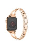 For Apple Watch 10 46mm / Ultra 2 / Ultra 49mm / 9 8 7 45mm / SE (2023) SE (2022) SE 6 5 4 44mm / 3 2 1 42mm Cross Design Strap - Rose Gold