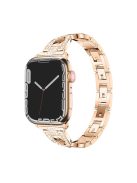 For Apple Watch 10 46mm / Ultra 2 / Ultra 49mm / 9 8 7 45mm / SE (2023) SE (2022) SE 6 5 4 44mm / 3 2 1 42mm Cross Design Strap - Rose Gold