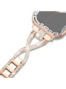 For Apple Watch 10 46mm / Ultra 2 / Ultra 49mm / 9 8 7 45mm / SE (2023) SE (2022) SE 6 5 4 44mm / 3 2 1 42mm Cross Design Strap - Rose Gold