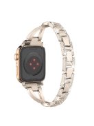 For Apple Watch 10 46mm / Ultra 2 / Ultra 49mm / 9 8 7 45mm / SE (2023) SE (2022) SE 6 5 4 44mm / 3 2 1 42mm Cross Design Strap - Starlight