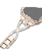 For Apple Watch 10 46mm / Ultra 2 / Ultra 49mm / 9 8 7 45mm / SE (2023) SE (2022) SE 6 5 4 44mm / 3 2 1 42mm Cross Design Strap - Starlight