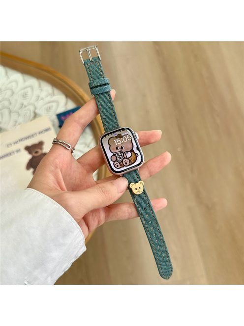 For Apple Watch 10 46mm / Ultra 2 / Ultra 49mm / 9 8 7 45mm / SE (2023) SE (2022) SE 6 5 4 44mm / 3 2 1 42mm Denim Watch Strap - Blue